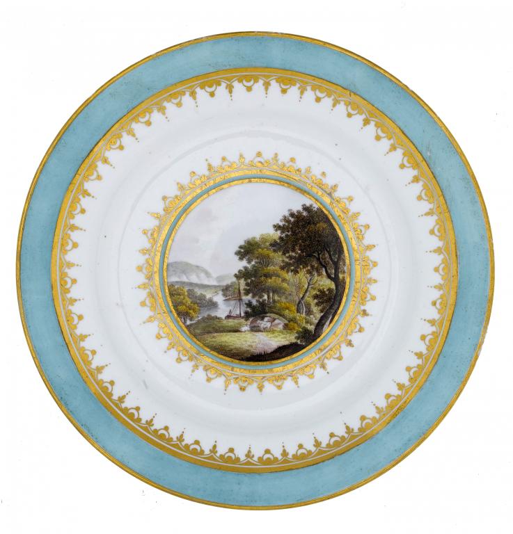 Appraisal: A DERBY PLATE finely painted by George Robertson with a