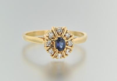 Appraisal: A Diamond and Sapphire Ring k yellow gold set in