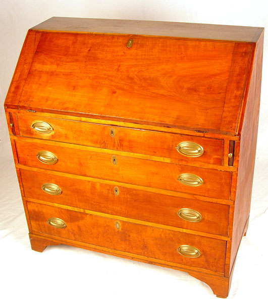 Appraisal: LATE TH C AMERICAN SLANT FRONT DESK Cherry and birch