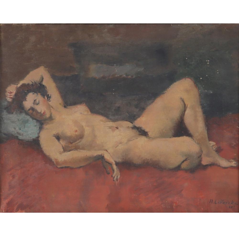 Appraisal: Nicolai S Cikovsky American Russian - reclining nude Oil on