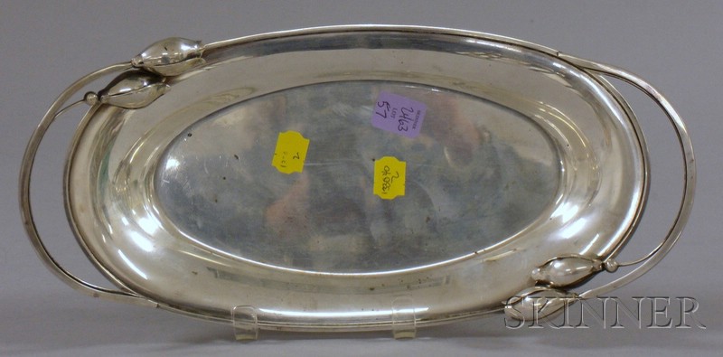 Appraisal: LaPaglia Sterling Silver Oval Tray International Silver Co with handles