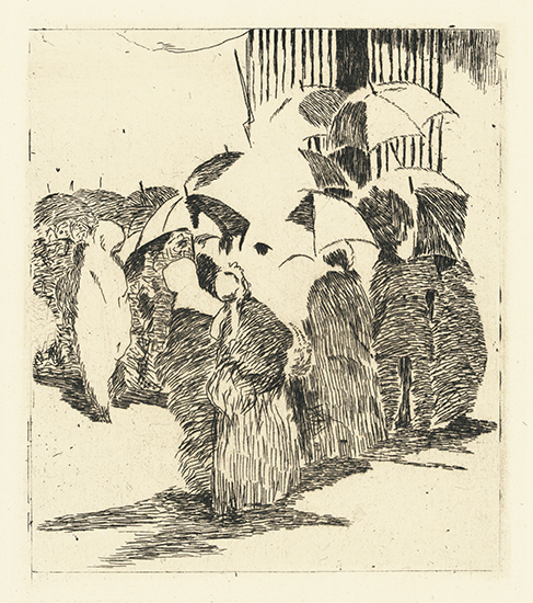 Appraisal: EDOUARD MANET La Queue devant la Boucherie Etching printed in