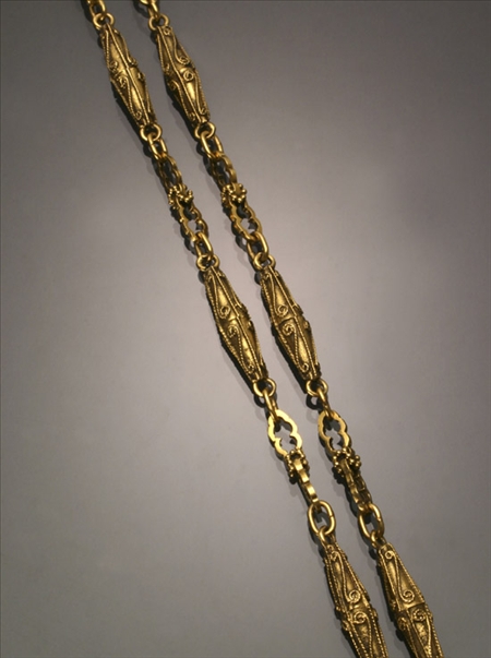 Appraisal: Victorian Opera Length -Karat Yellow-Gold Fancy-Link Necklace Last Quarter th