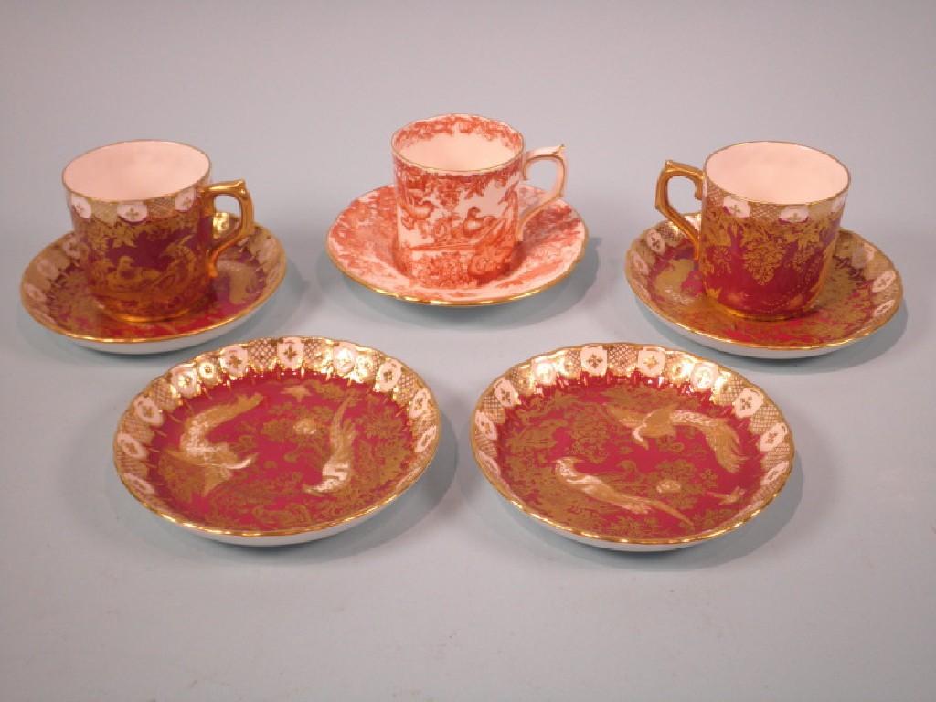 Appraisal: A pair of Royal Crown Derby cups and four saucers