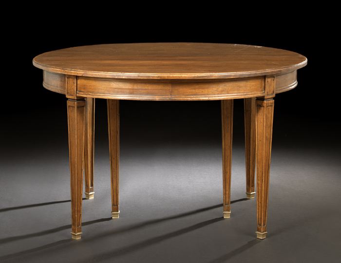 Appraisal: Louis XVI-Style Fruitwood Dining Table the circular top with molded