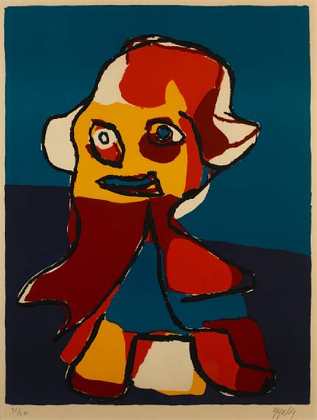 Appraisal: Karel Appel Dutch - Untitled Figure Screenprint in colors on