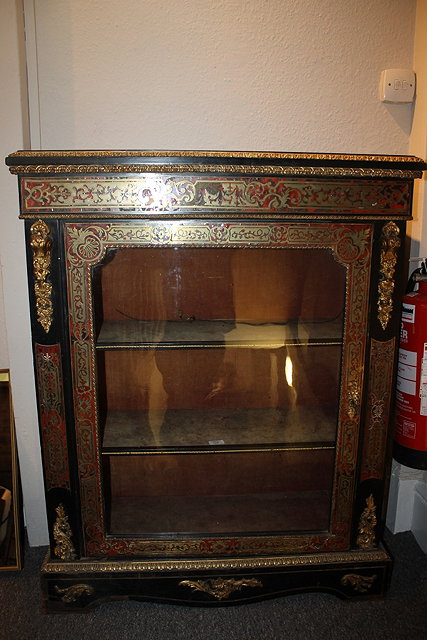 Appraisal: A TH CENTURY FRENCH TORTOISESHELL AND BRASS BOULLE PIER CABINET