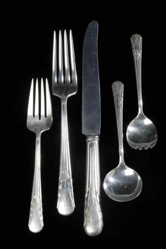 Appraisal: -PIECE INTERNATIONAL STERLING SILVER FLATWARE SERVICE ''Orchid'' pattern Including eight