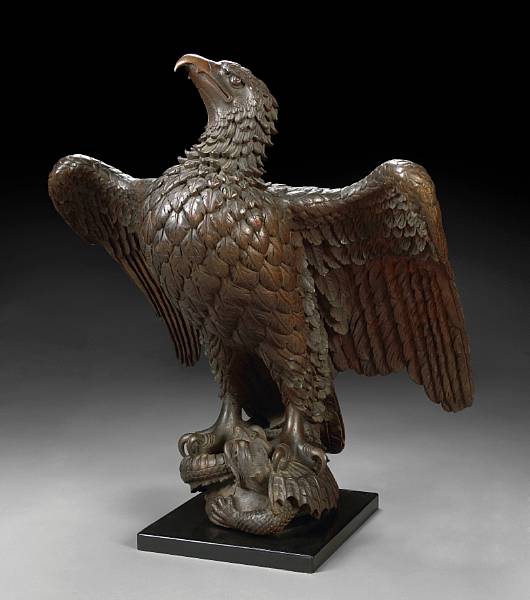 Appraisal: An imposing German carved oak eagle lectern th century The