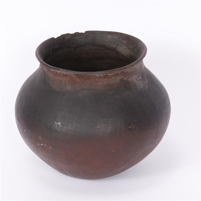 Appraisal: Native American black pottery olla H x W