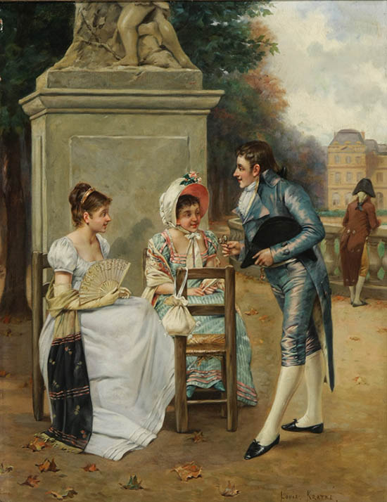 Appraisal: Charles Louis Kratke French - The Courtship Signed Louis Kratke