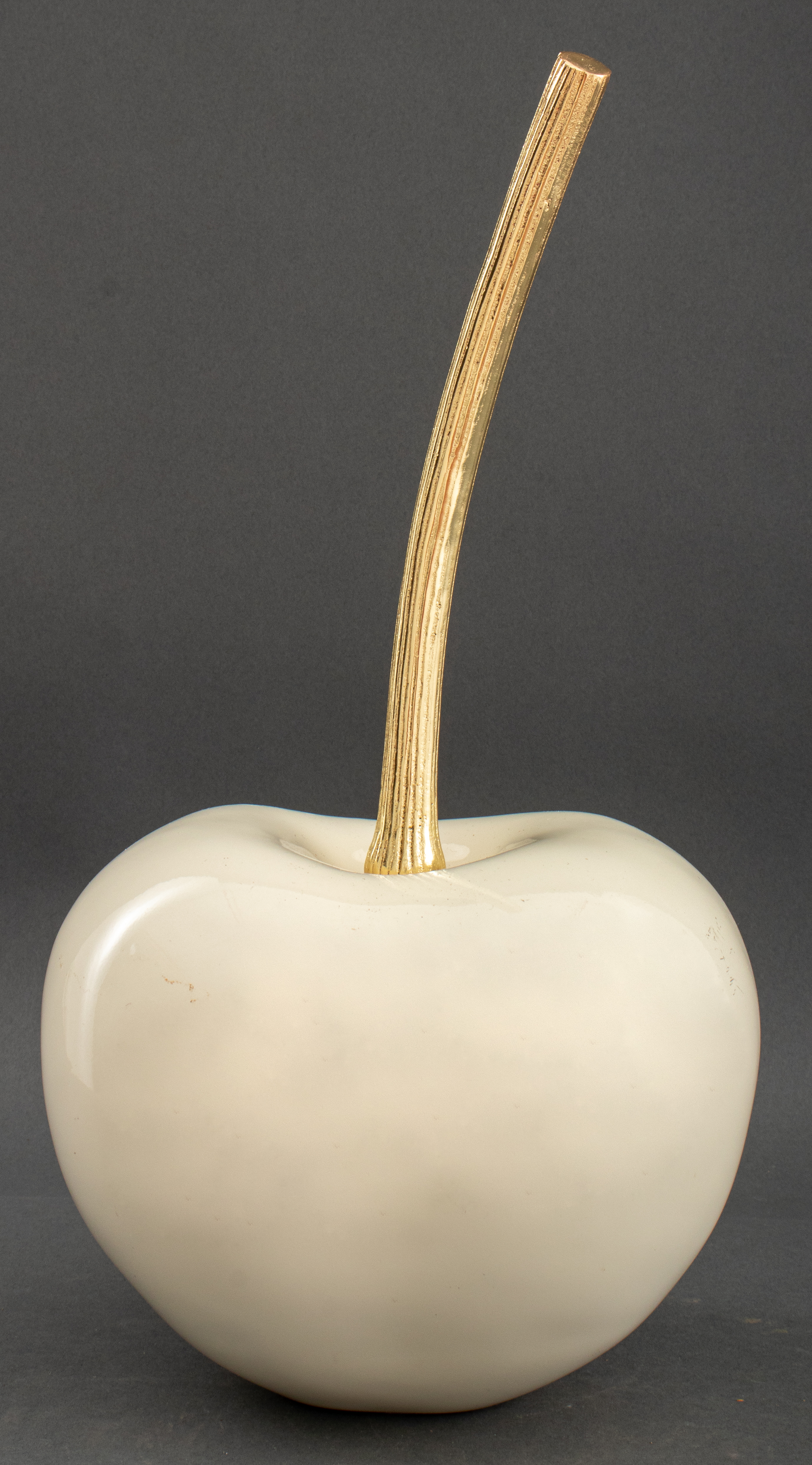 Appraisal: MODERN POP ART WHITE GILT CHERRY SCULPTURE Modern Pop Art