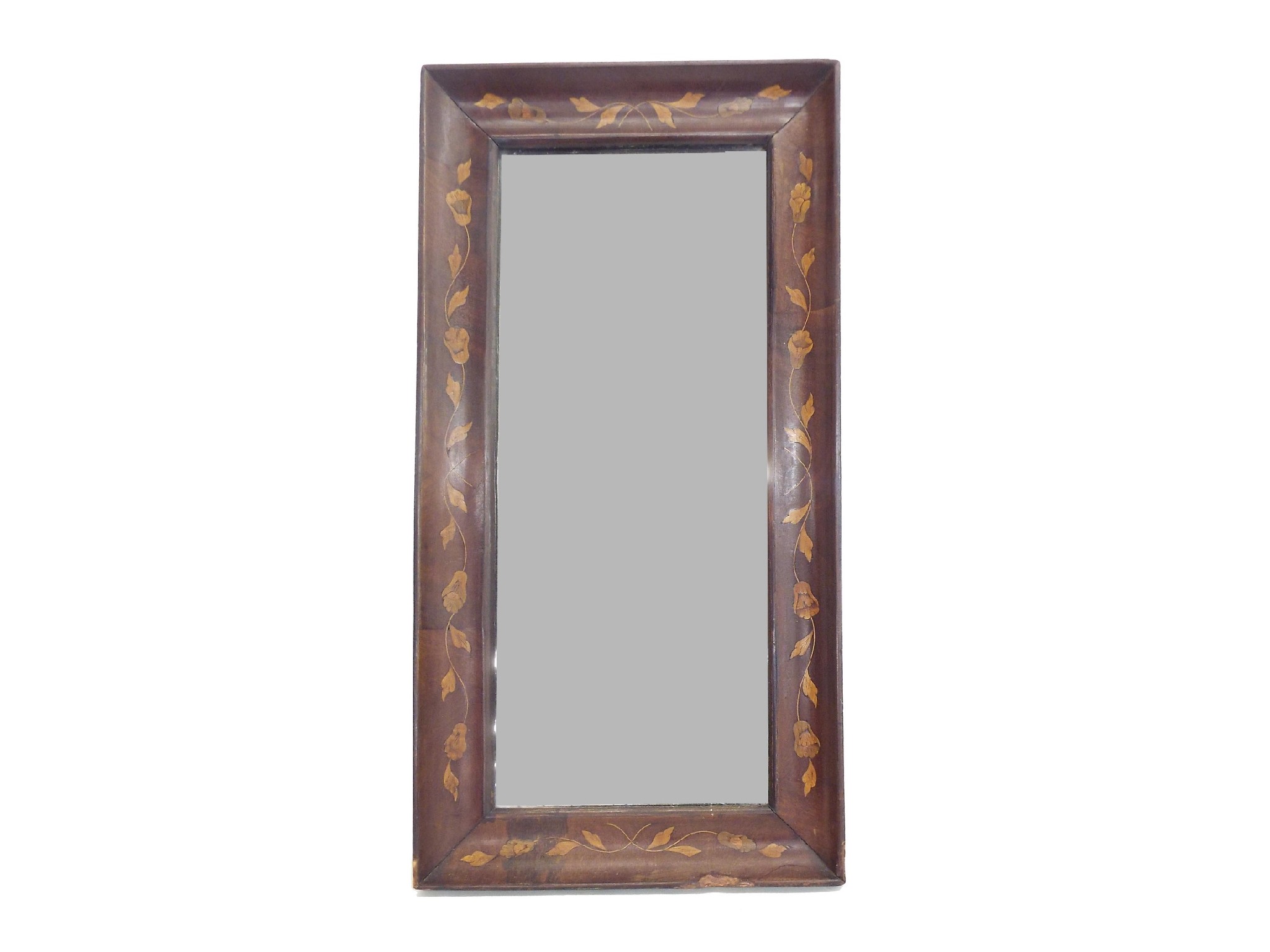 Appraisal: th century Dutch marquetry inlaid wall mirror long x high