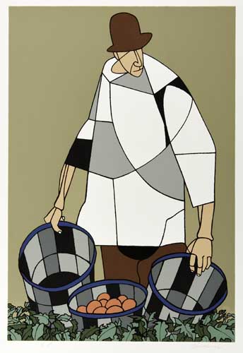 Appraisal: ROBERT GWATHMEY Migrant Color screenprint x mm x inches full