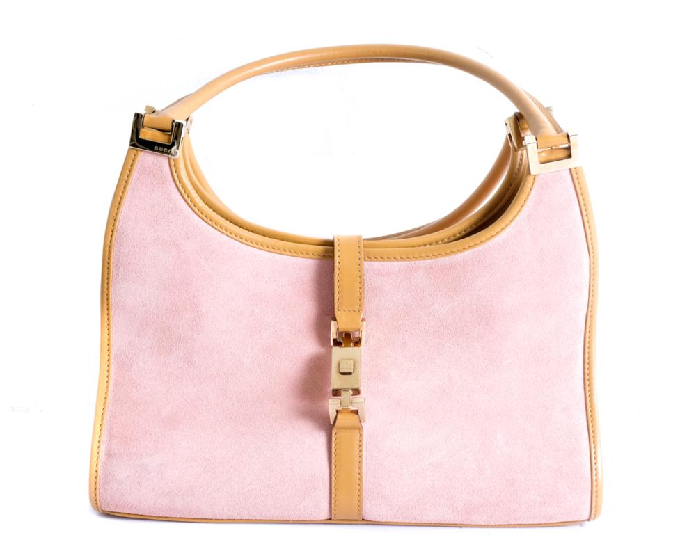 Appraisal: GUCCI JACKIE O BAG IN ROSE SUEDEGucci Jackie O bag