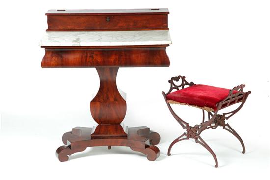 Appraisal: EMPIRE DRESSING TABLE AND STOOL American nd quarter- th century