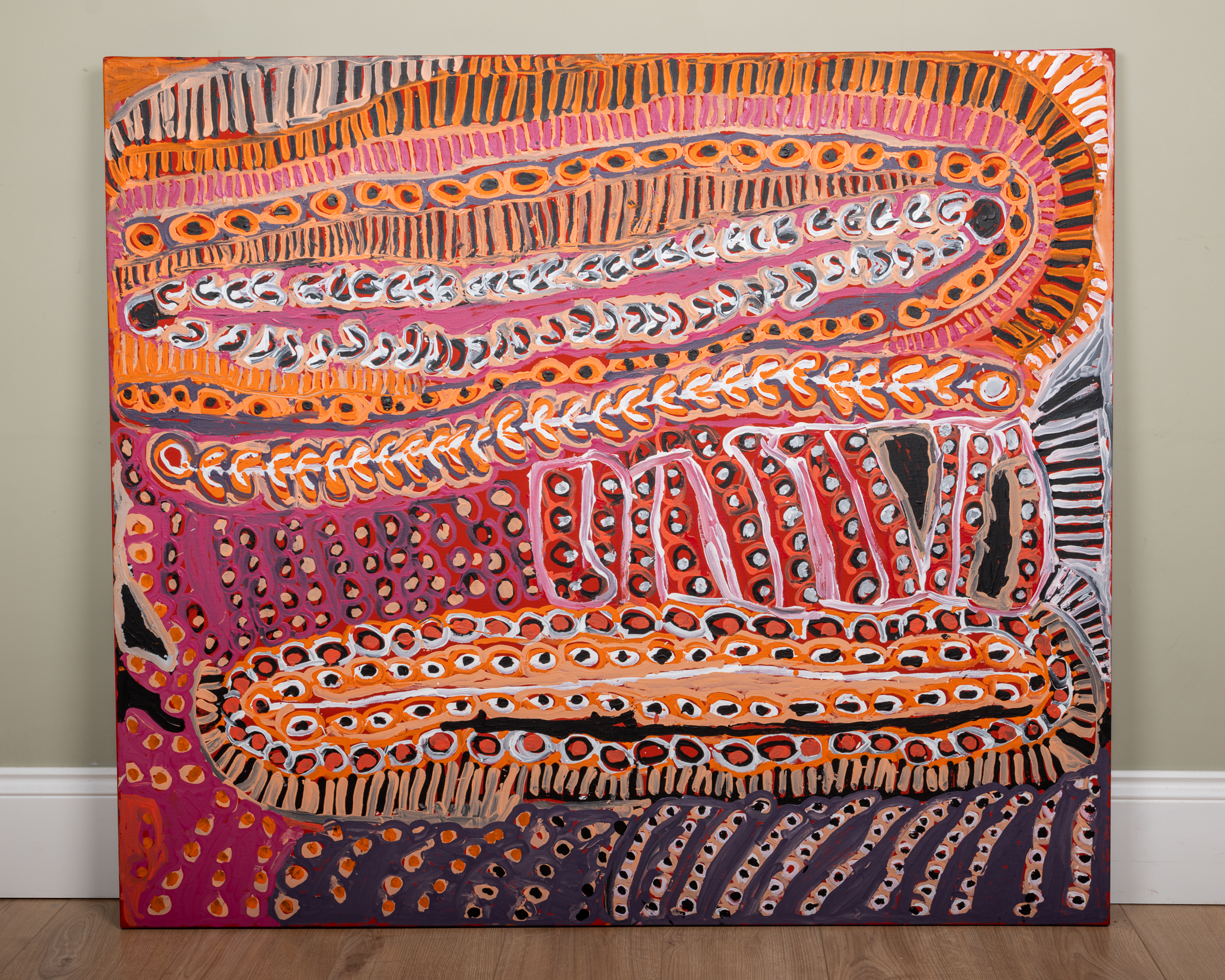 Appraisal: Murdie Nampijinpa Morris b Untitled Aboriginal abstract oil on linen