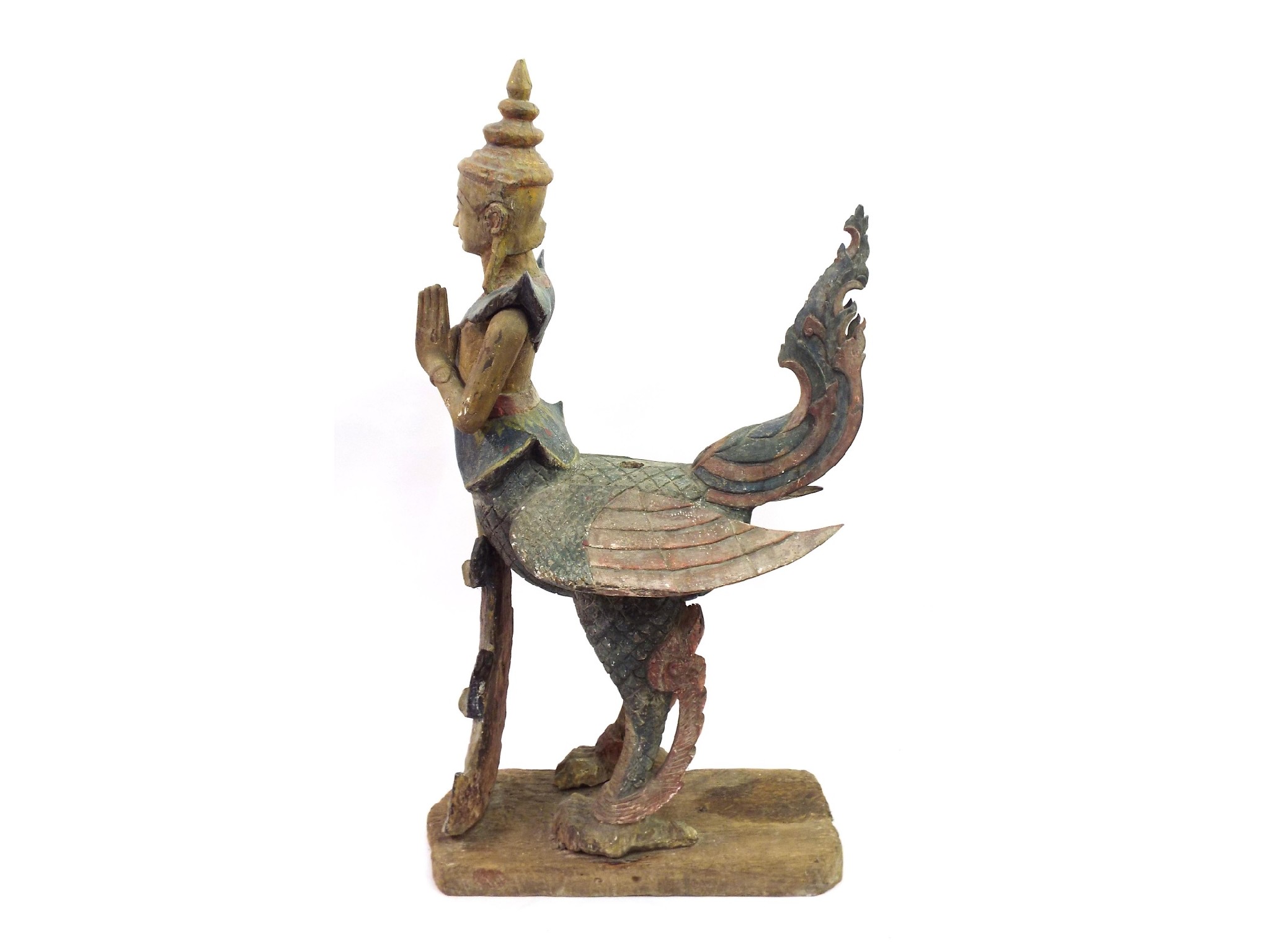 Appraisal: Interesting large Burmese theatrical carving of a Buddhistic type deity