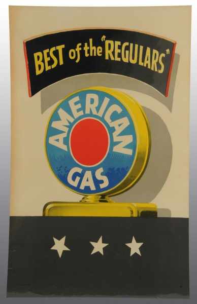 Appraisal: Amoco Gas Single Globe Poster Description s Clean and bright