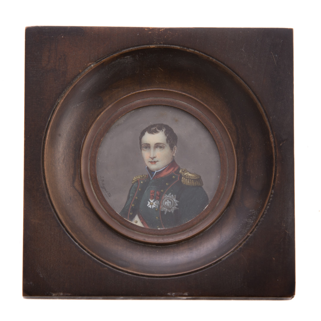 Appraisal: French school th century miniature portrait gouache of young Napoleon