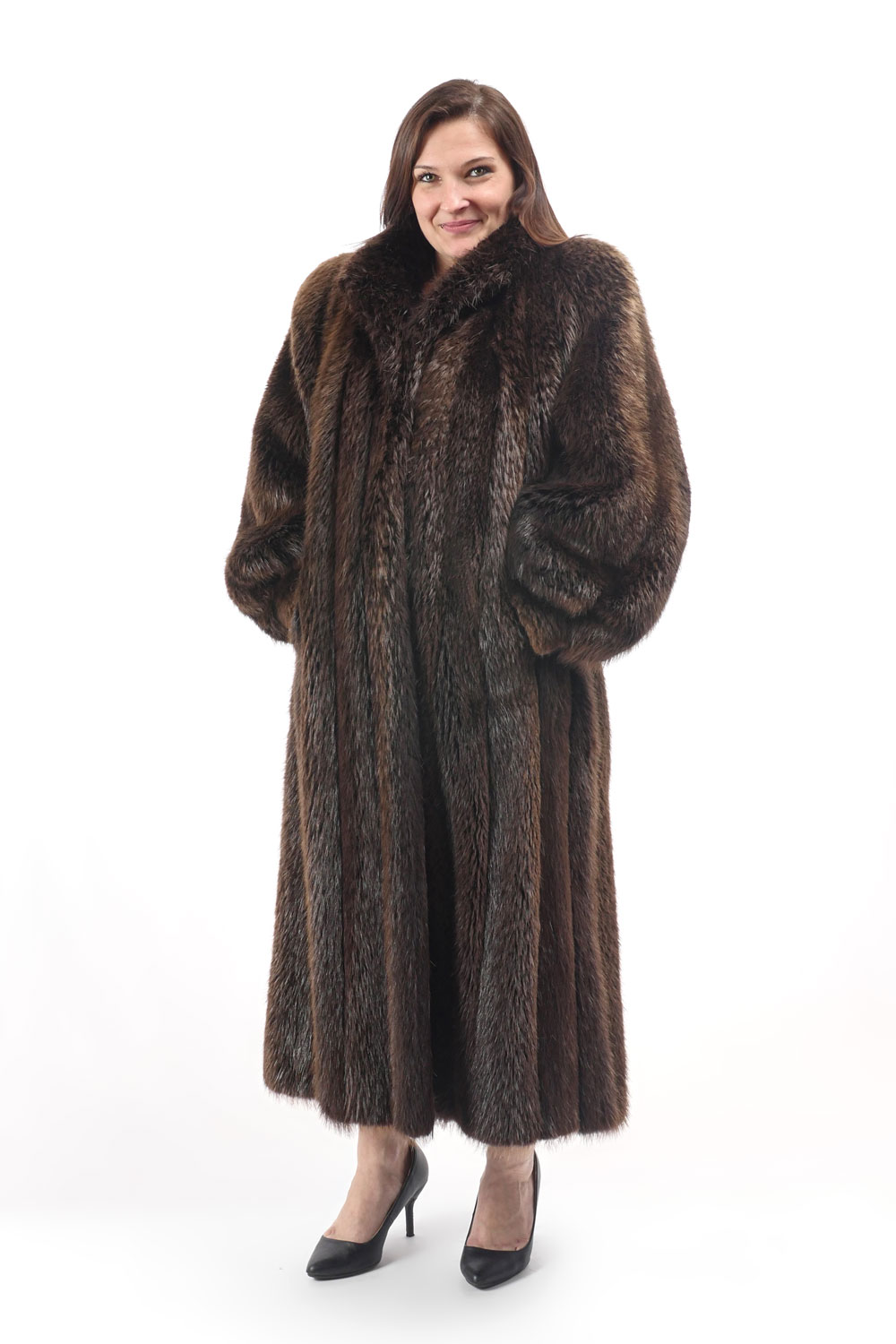 Appraisal: VINTAGE FULL LENGTH BEAVER COAT Lush beaver coat is approx