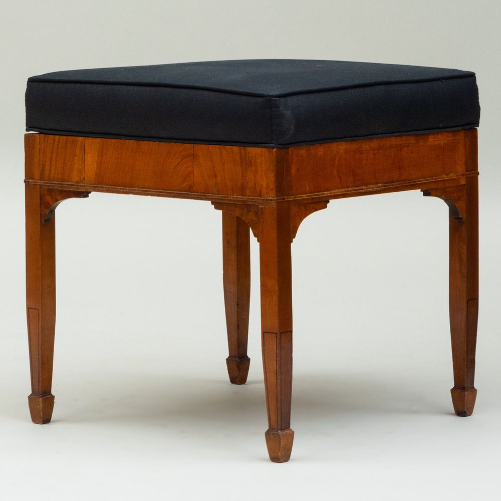 Appraisal: Edwardian Satinwood and Inlaid Tulipwood Stool x x in Property