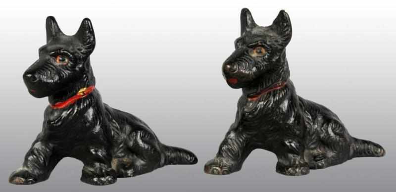 Appraisal: Lot of Cast Iron Scottie Paperweights Description Hubley catalog number