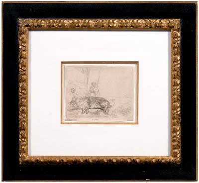 Appraisal: Rembrandt Harmensz Van Rijn etching Dutch - Le Cochon or