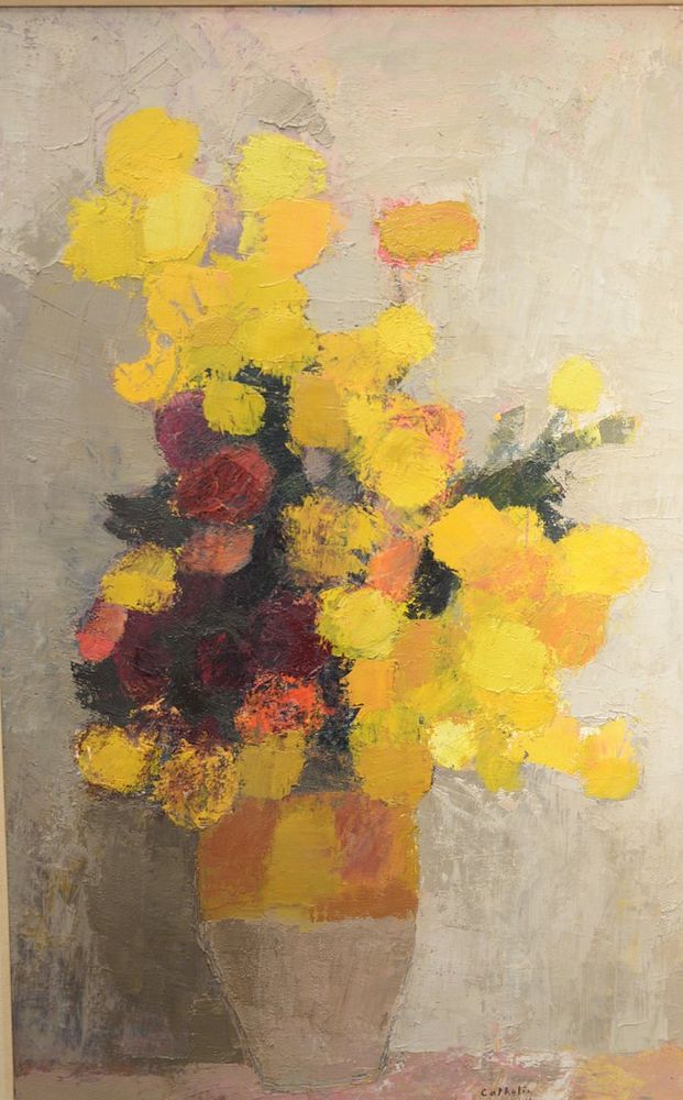 Appraisal: Bernard Cathelin - Roses d' Inde au Fond Gris still