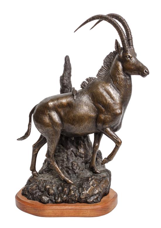 Appraisal: Sale Lot Jack D Putnam American th Century Antelope bronze