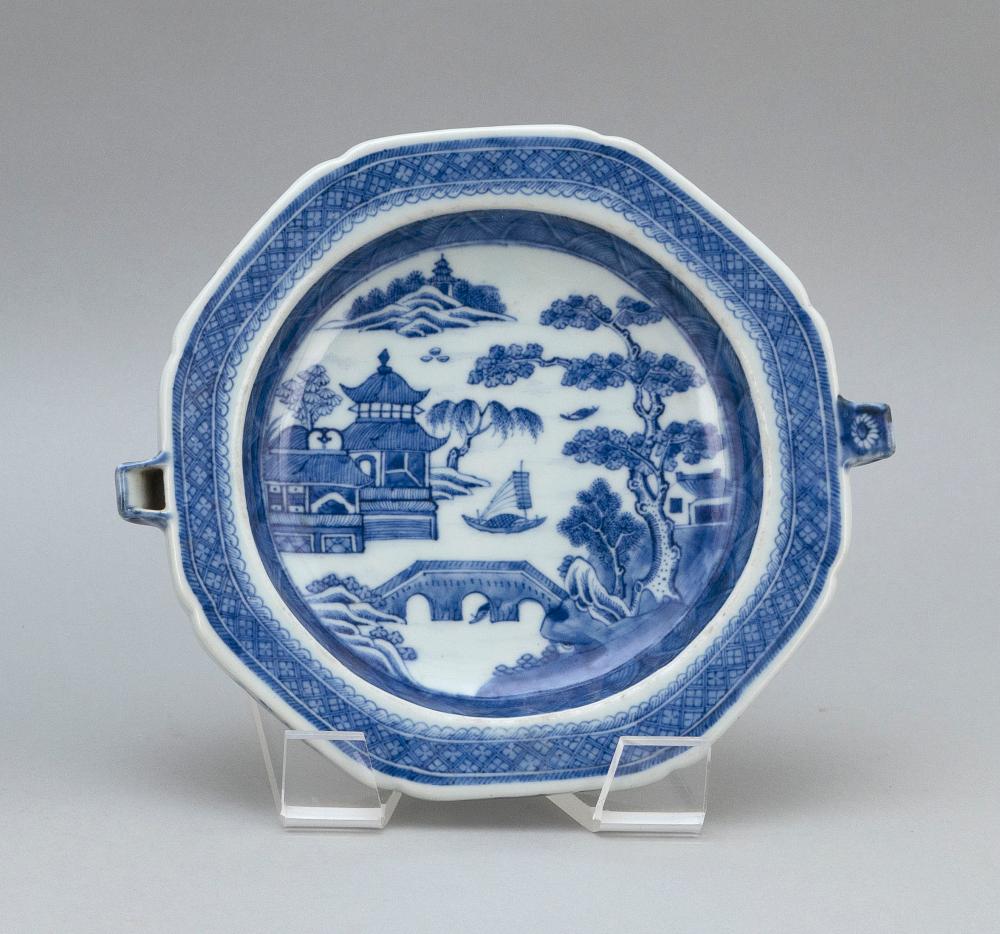 Appraisal: CHINESE EXPORT BLUE AND WHITE NANKING PORCELAIN HOT WATER DISH