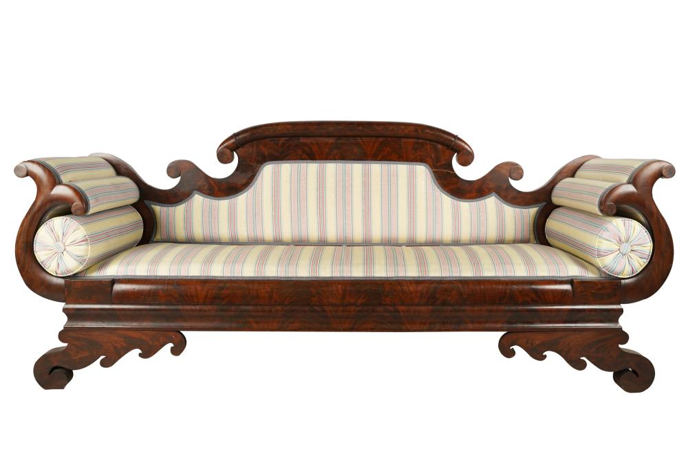 Appraisal: AMERICAN LATE CLASICAL MAHOGANY SOFA th century Condition typical scratches