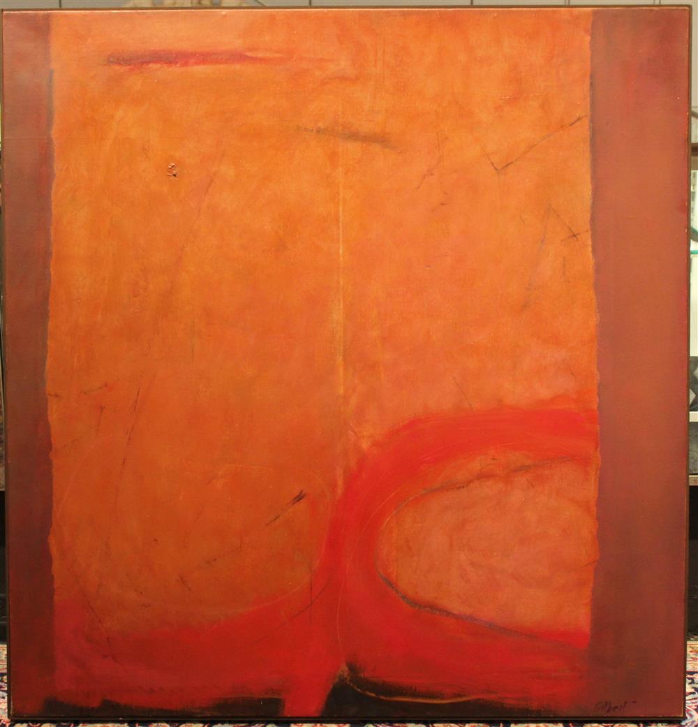 Appraisal: GILBERT AMERICAN TH CENTURY ABSTRACT Oil on canvas x in