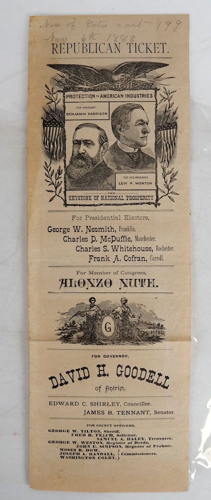 Appraisal: Harrison Morton Jugate Republican Ticket New Hampshire Republican Ticket featuring