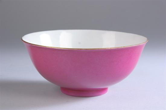 Appraisal: CHINESE ROSE AND WHITE PORCELAIN BOWL Yongzheng six-character underglazed blue