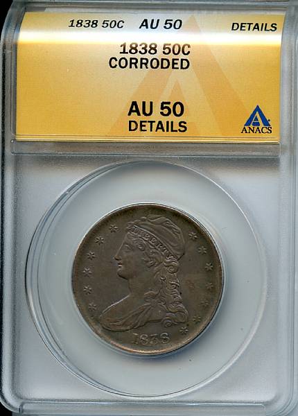 Appraisal: C AU Details Corroded ANACS Light surface porosity is almost