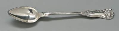 Appraisal: Hayden Gregg coin silver rice spoon Kings pattern applied monogram