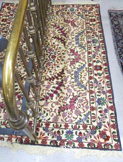 Appraisal: AN UNUSUAL PERSIAN EKBATAN METALLIC THREAD AREA RUG featuring an