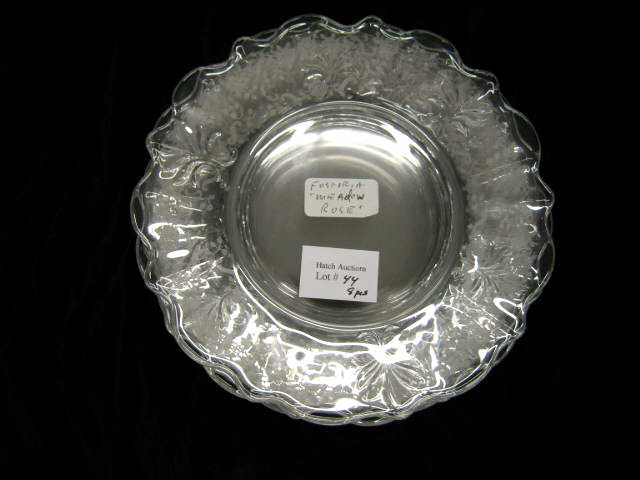 Appraisal: Set of Fostoria Meadow Rose etched crystal plates