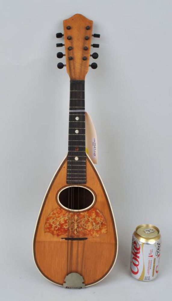 Appraisal: Vintage Inlaid Mandolin long wide Wear losses veneer buckling Provenance