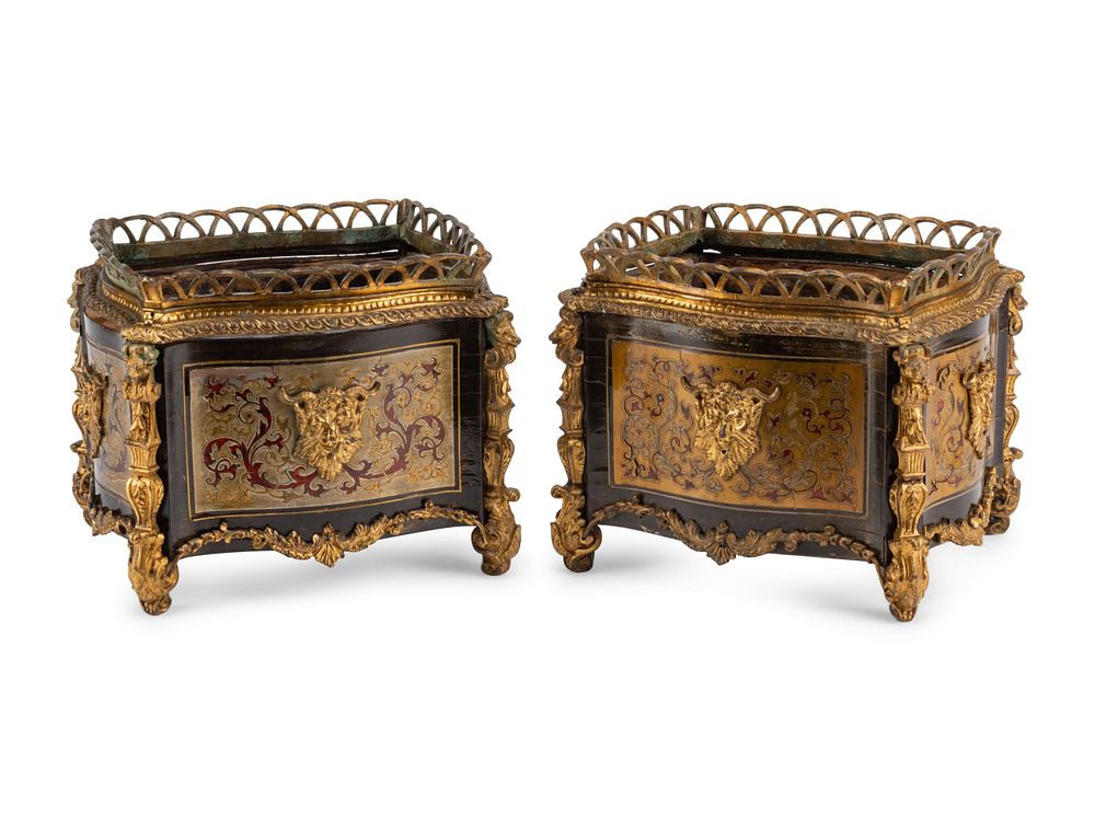 Appraisal: A Pair of Napoleon III Gilt Bronze Mounted Boulle Marquetry