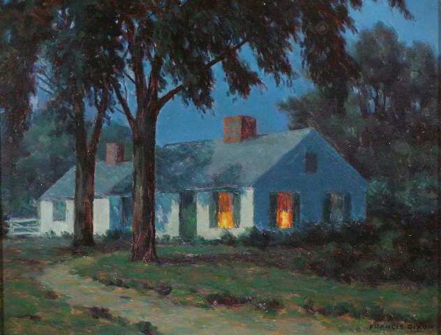 Appraisal: Francis Dixon NY CA - Evening at Home oil on