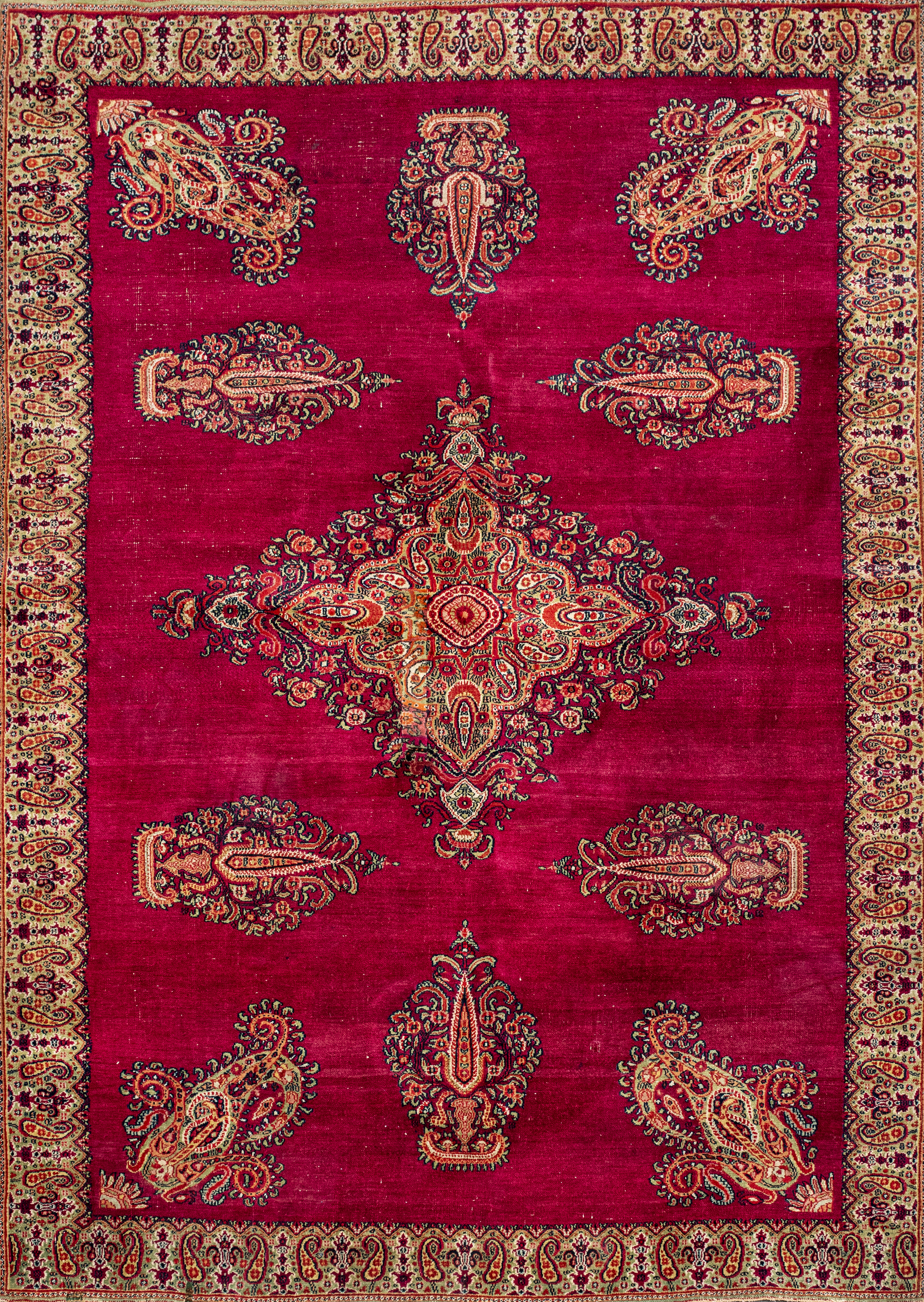 Appraisal: PERSIAN TABRIZ RUG Persian Tabriz rug hand knotted red field