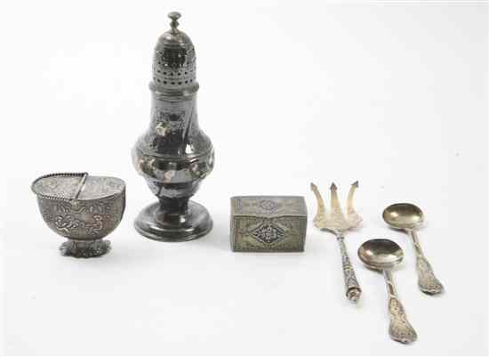 Appraisal: A Collection of Silver and Silverplate Articles comprising an English