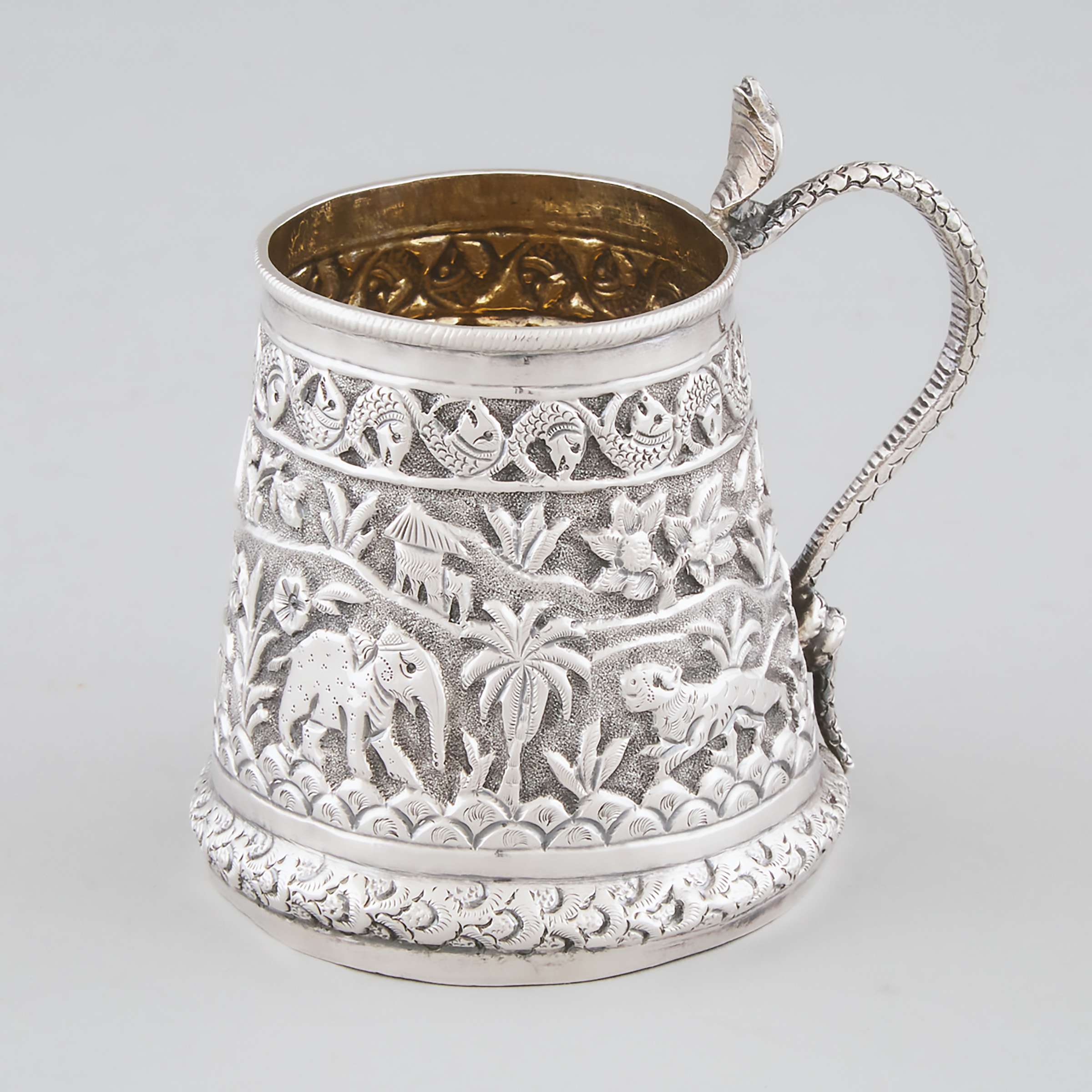 Appraisal: Burmese Silver Small Mug late th century height in cm