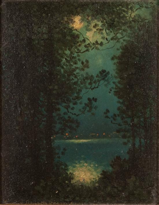 Appraisal: Frank Russell Green American - Moonlight on the Water oil