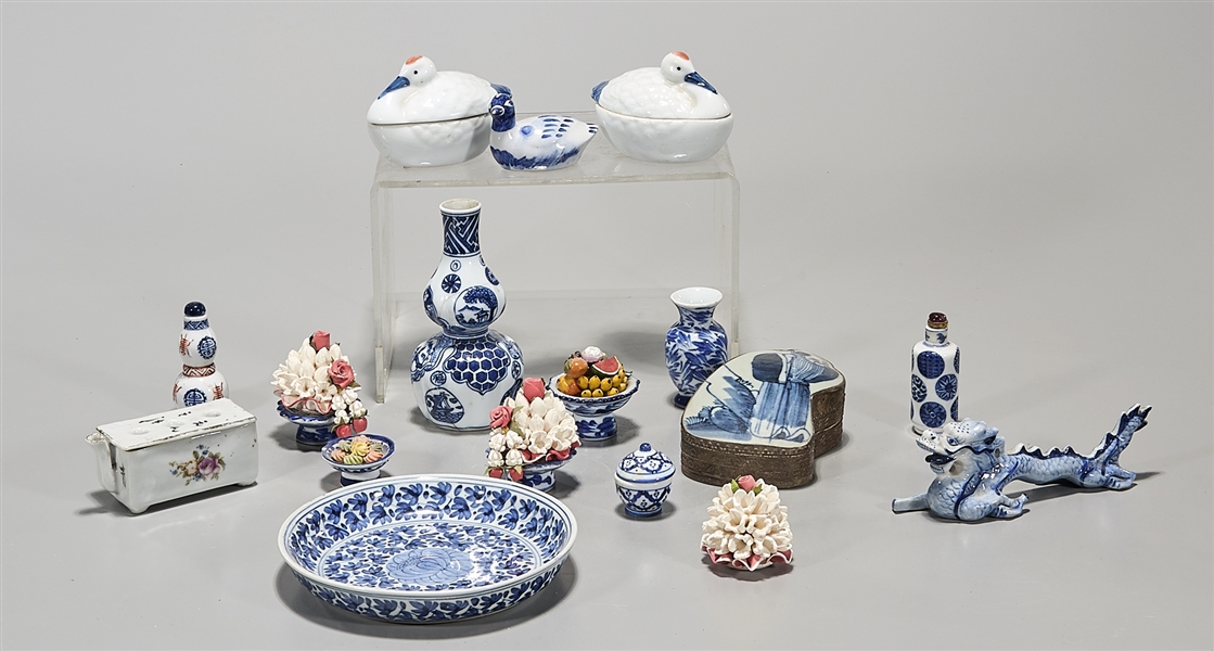 Appraisal: Group of various Japanese blue and white ceramics including vases