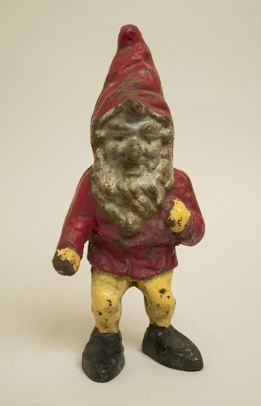 Appraisal: Cast Iron Gnome Cast iron painted gnome Dimensions h Processing