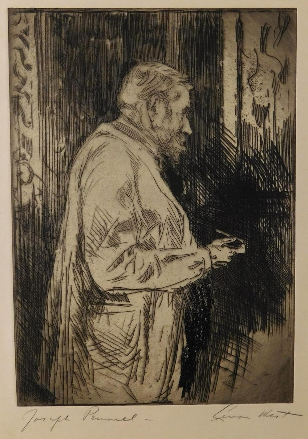 Appraisal: Levon West American - Joseph Pennell etching not in Torrington