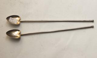 Appraisal: Sterling Silver Cocktail Stirrers Gilt and Monogrammed Bowls OT Gross